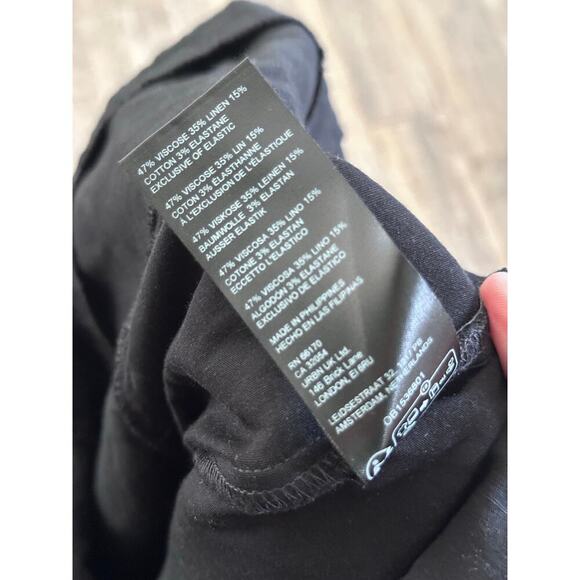 By Anthropologie Women's Black Slim Scalloped Front-Slit Corset Dress Size 8P - Picture 9 of 11